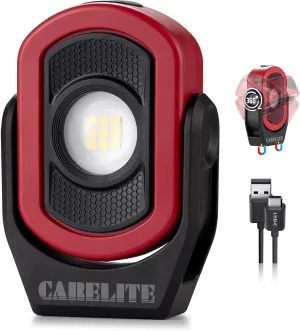 Work Light, Magnetic Light with 3 Modes & 360° Pivoting Head, 780 Lumen Rechargeable Pocket Light for Mechanics, Jobsites and Emergency (Red)