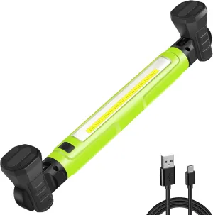 Work Light,3000LM LED Lights,Rechargeable Under Hood Light with Hooks and Rotating Magnetic Base,Cordless Battery Powered Mechanic for Car Repairing/Garage/Workshop/Emergency,Green (ZL-2308)