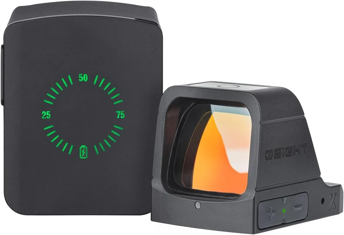 X Multi-Reticle 3 MOA Dot & 32 MOA Circle Open Reflex Sight with Charging Cover, Durable Tactical Parallax-Free Sights for Full-Sized Setups (Red Dot)