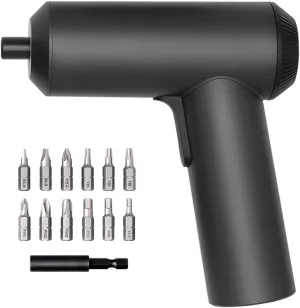 Xiaomi Mi Cordless Screwdriver 3.6V, 2000mAh Rechargable Battery. Patented One-piece body with USB-C charging port. High 5-N.m Torque Cordless Portable Screwdriver with 12 pieces of S2 Steel Bits