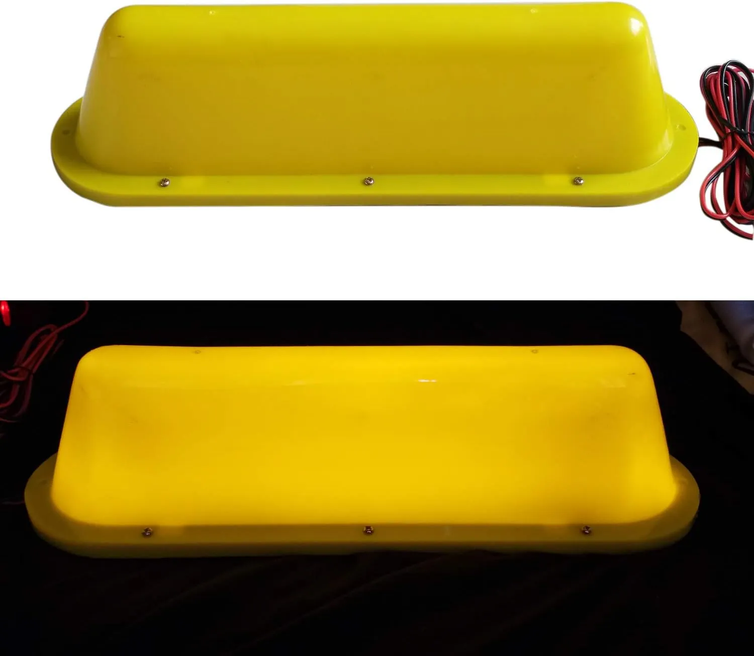 Yellow Shell LED 12V Car Taxi Cab Roof Top Sign Light Lamp Magnetic with 3m Cigarette Lighter Power Cords
