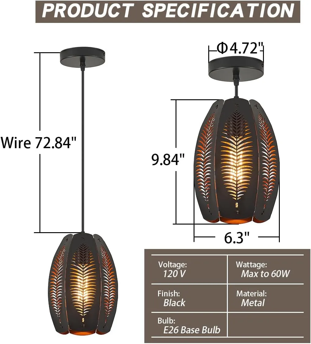 YLONG-ZS Mid Century Pendant Lights, Black Kitchen Island Light Fixtures with Inner Gold Shade, Adjustable Hanging Cord, 2-Pack for Home Office Dining Room Bathroom Bedroom Kitchen Island