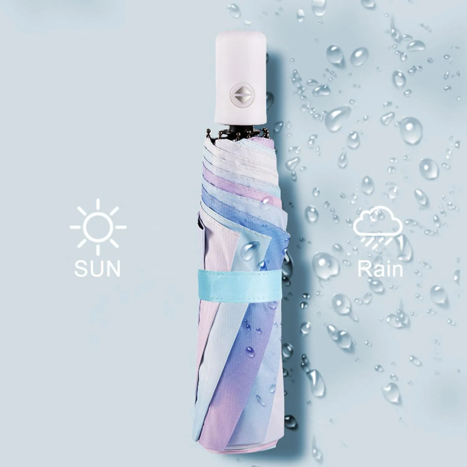 YumSur Compact Travel Umbrella - Windproof, Reinforced Canopy, Tested in 60mph Winds, Strong Reinforced Windproof Umbrella, One Touch Auto Open/Close for Men & Women