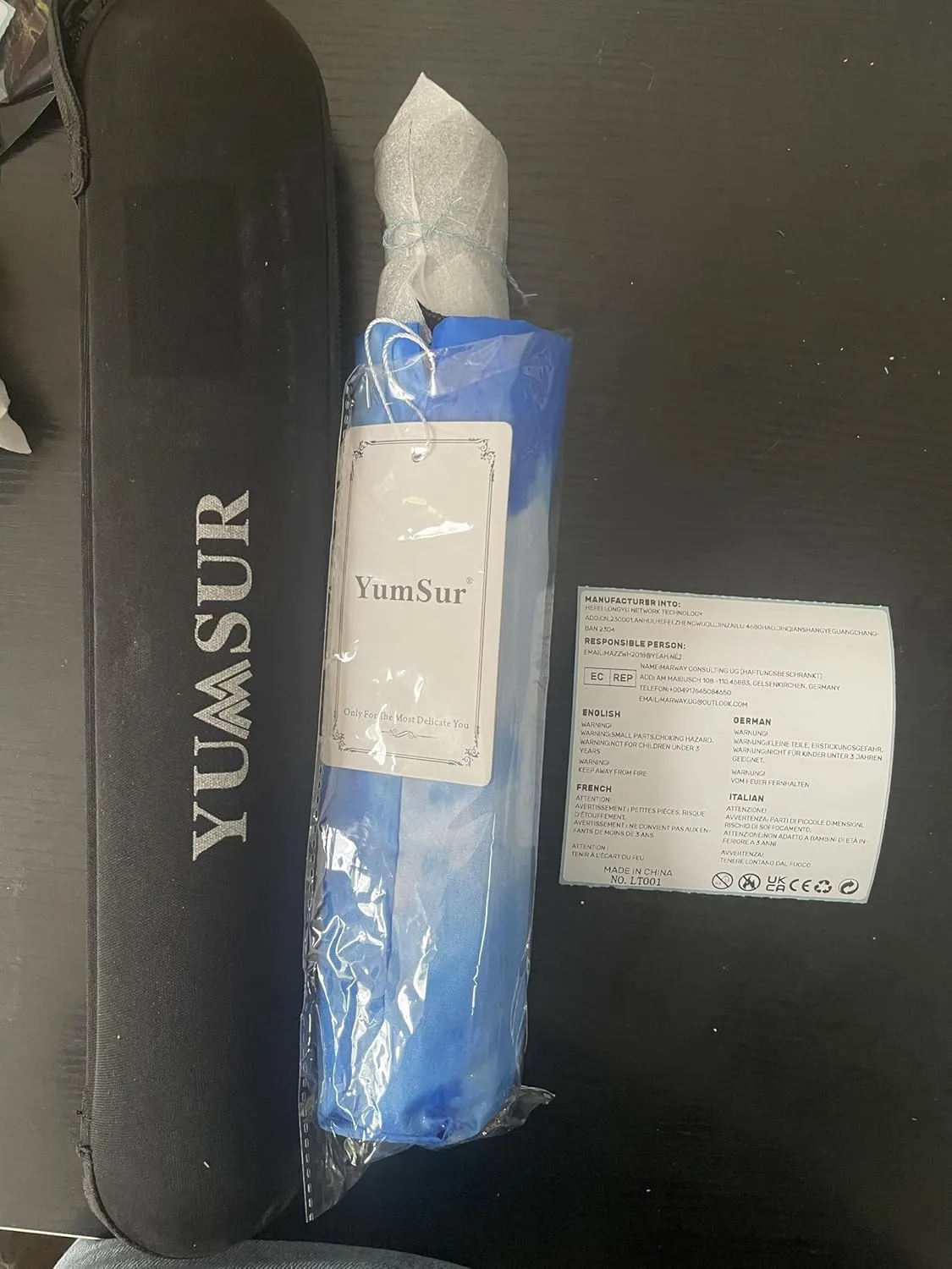 YumSur Compact Travel Umbrella - Windproof, Reinforced Canopy, Tested in 60mph Winds, Strong Reinforced Windproof Umbrella, One Touch Auto Open/Close for Men & Women