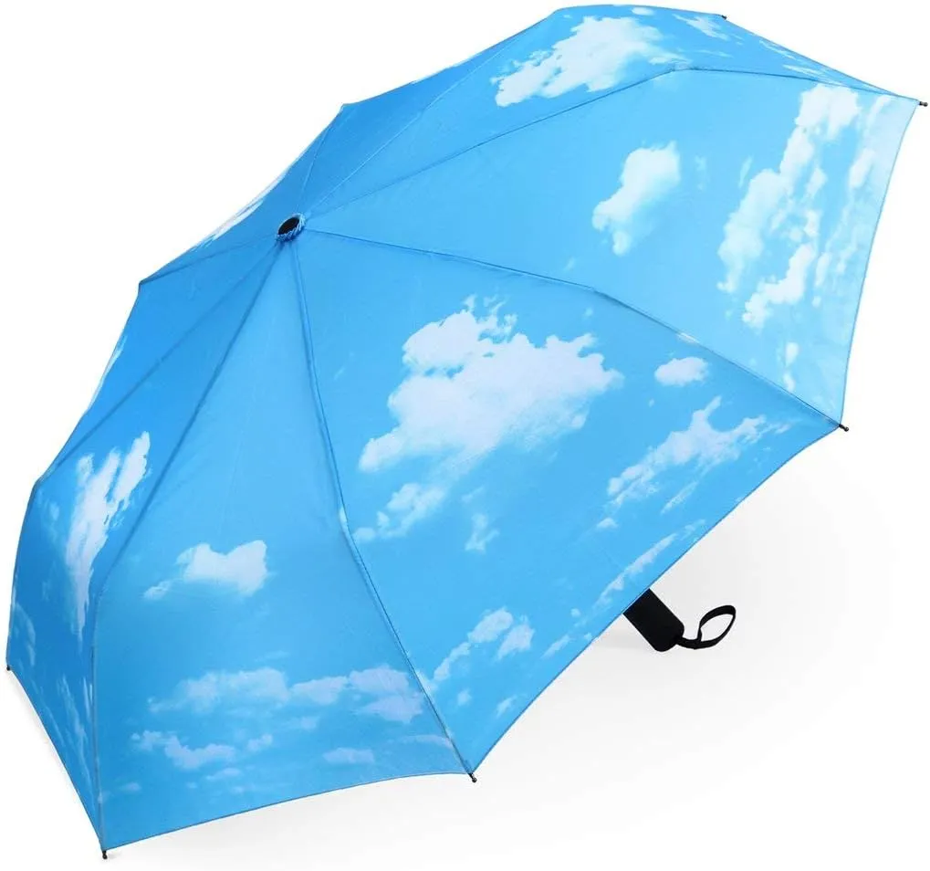 YumSur Compact Travel Umbrella - Windproof, Reinforced Canopy, Tested in 60mph Winds, Strong Reinforced Windproof Umbrella, One Touch Auto Open/Close for Men & Women