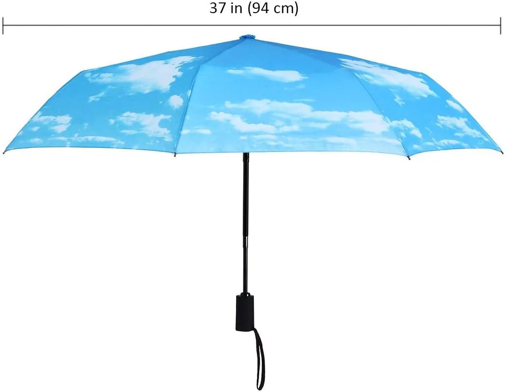 YumSur Compact Travel Umbrella - Windproof, Reinforced Canopy, Tested in 60mph Winds, Strong Reinforced Windproof Umbrella, One Touch Auto Open/Close for Men & Women