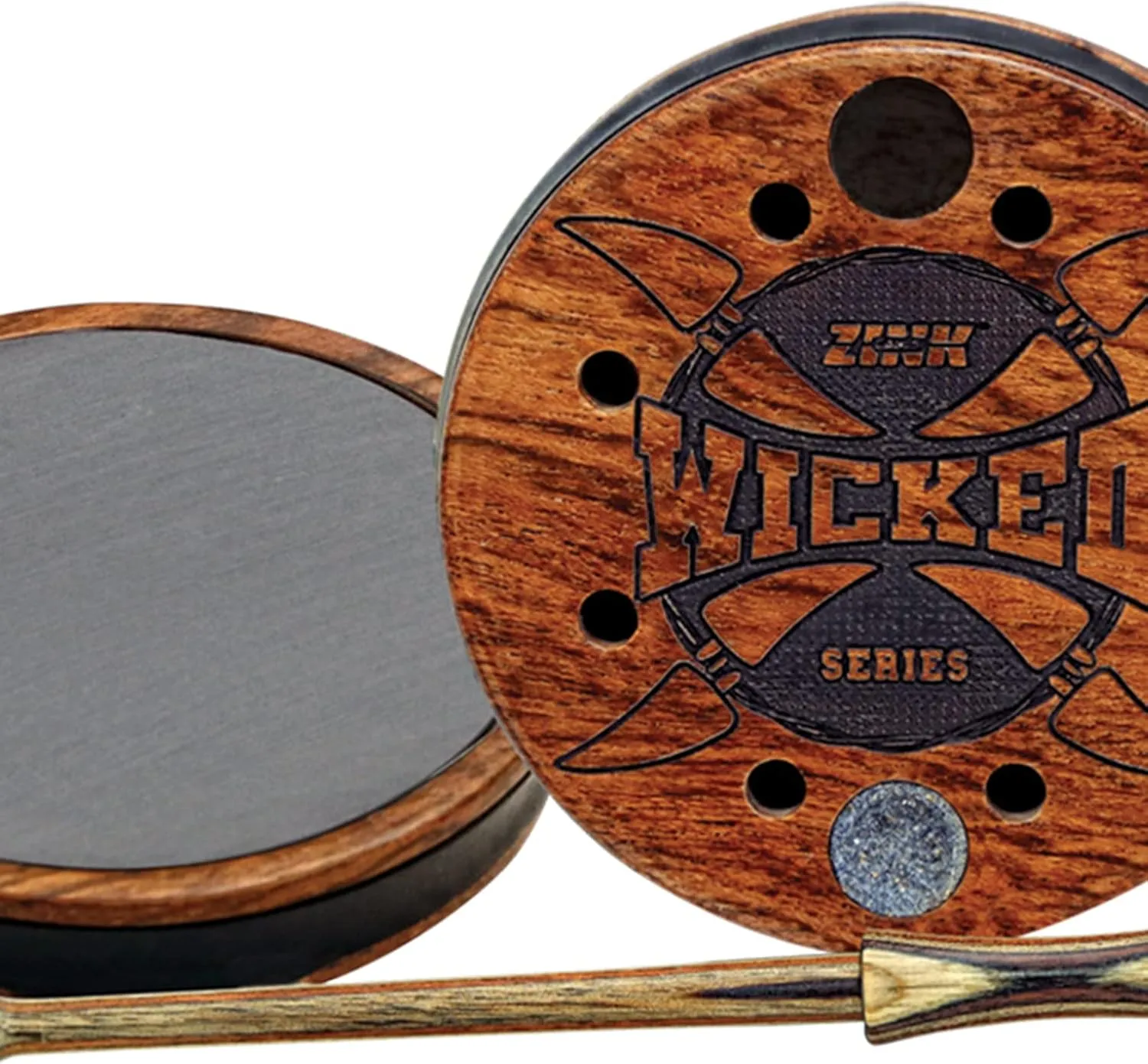 Zink Wicked Series Hunting Pot Turkey Call | Wood/Acrylic Durable Weatherproof Traditional Design Hand-Tuned Soft Close-Range Calling, Slate
