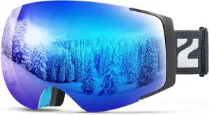 ZIONOR X4 Ski Goggles Magnetic Lens - Snowboard Goggles for Men Women Adult - Snow Goggles Anti-fog UV Protection