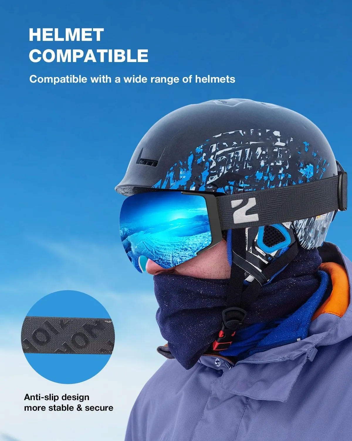 ZIONOR X4 Ski Goggles Magnetic Lens - Snowboard Goggles for Men Women Adult - Snow Goggles Anti-fog UV Protection