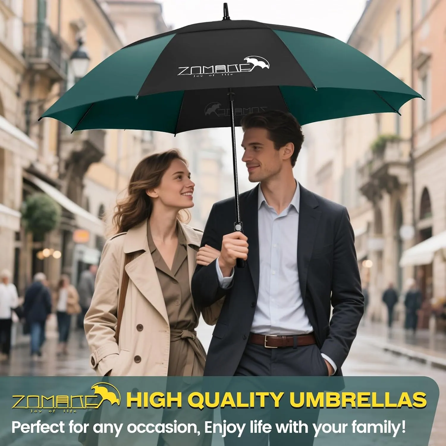 ZOMAKE 62/68 Inch Golf Umbrella Extra Large Oversized Umbrella Windproof Automatic Open with Double Canopy Vented for Rain