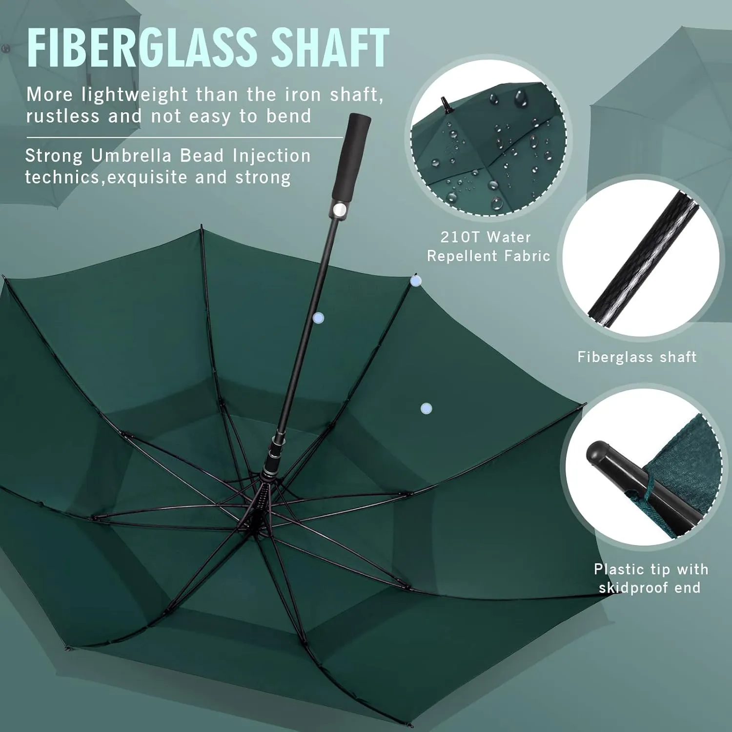 ZOMAKE Automatic Open Extra Large Golf Umbrella 51/54/62/68 Inch, Double Canopy Vented Windproof Oversize Stick Umbrellas for Rain