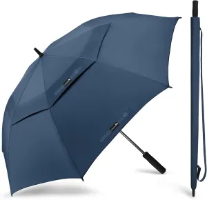 ZOMAKE Extra Large Golf Umbrella Windproof 80 Inch - Double Canopy Vented Golf Umbrellas for Rain Manual Opening Golf Push Cart Umbrella Oversize Stick Umbrellas for Men Women