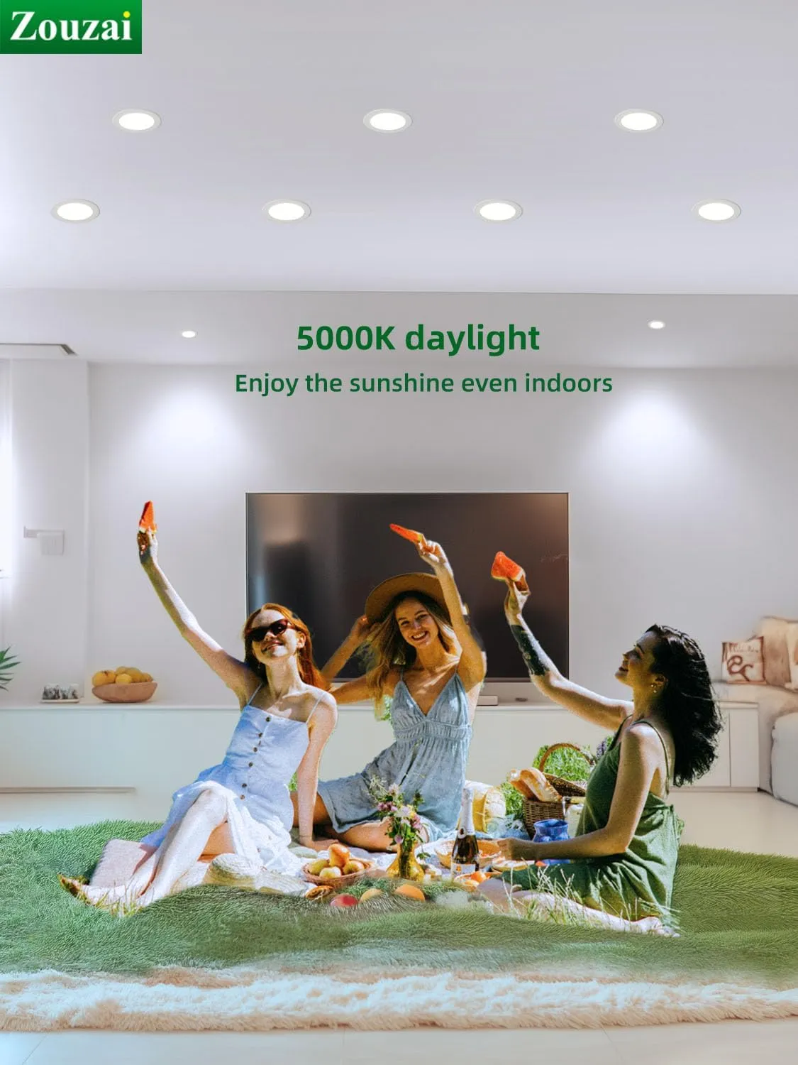 zouzai 12 Pack 6 Inch Ultra-Thin LED Recessed Ceiling Light with Junction Box, 5000K Daylight, 12W Eqv 110W, Dimmable Canless Wafer Downlight, 1080LM High Brightness, ETL and Energy Star Certified